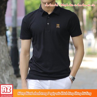 Áo thun polo cổ trụ nam nữ thêu hình chú gấu teddy boy - Vải thun cá sấu MT559
