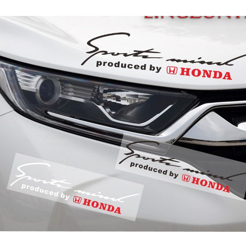 Tem dán Sport trang trí cho ô tô Honda (Trắng đỏ)