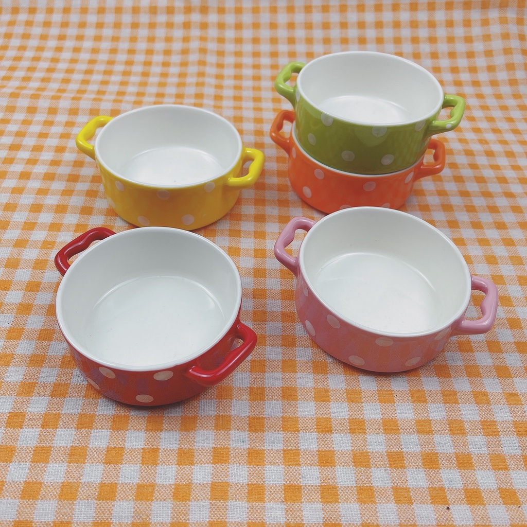 Bát sứ hình nồi chảo chấm bị màu sắc đáng yêu decor nhà bếp, bát ăn dặm cho bé dung tích 130ml ăn dặm kiểu nhật