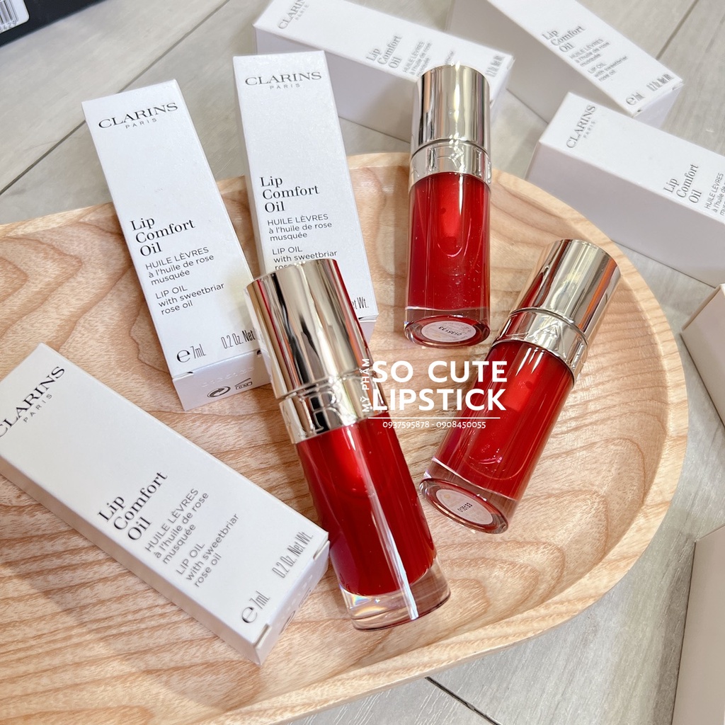 Son Dưỡng Môi Clarins Paris Instant Light Lip Comfort Oil - 003 Red Cherry