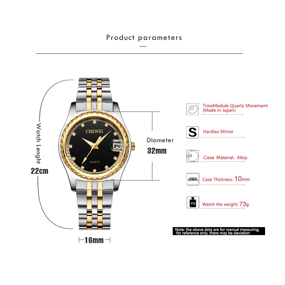 Đồng Hồ Chống Thấm Nước Bằng Thép Không Gỉ Đính Kim Cương Thời Trang Sang Trọng Chexi