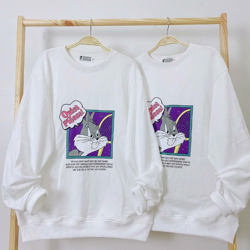 Áo Sweater PLEASE form rộng unisex (Ảnh thật)