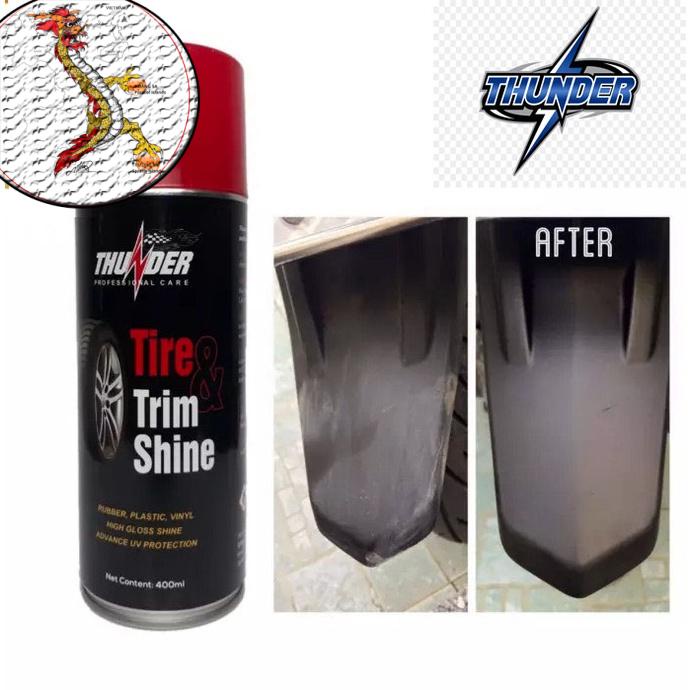 [DauNhot_PhuGia]Chai Xịt Dưỡng Lốp, Phục Hồi Nhựa nhám Thunder 400ml, Chai bảo vệ nhựa đen và lốp xe Sprayking