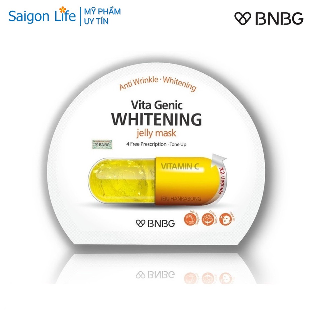 Mặt Nạ Giấy BNBG Whitening Dưỡng Trắng Và Làm Đều Màu Da BNBG Vita Genic Whitening Jelly Mask 30ml (Vàng)