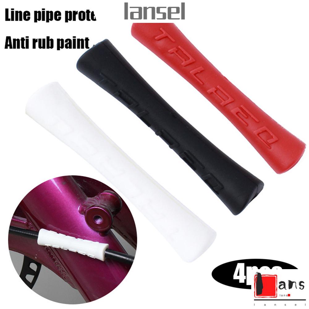 Set 4 Phụ Kiện Bảo Vệ Dây Cáp Xe Đạp Leo Núi Ba Màu Bằng Cao Su