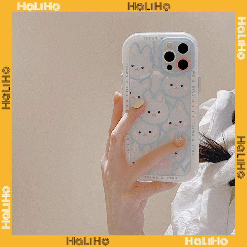 iPhone Case Silicone Soft Case Clear Case Airbag Shockproof Protection Camera Frosted Cartoon Rabbit Cute Compatible For iPhone 11 Pro Max 13 Pro Max 12 Pro Max 7Plus xr XS Max