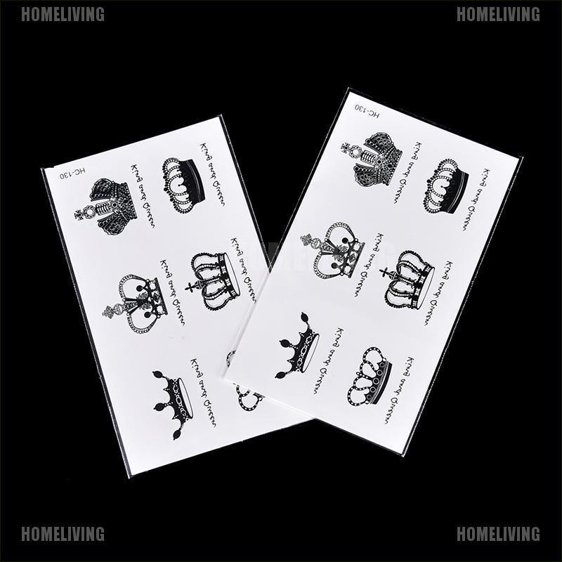 Hình Xăm Dán Tạm Thời Hình Vương Miện Chống Nước Dùng Một Lần Cho Nữ