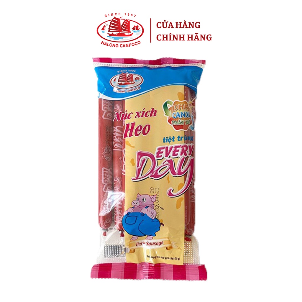 Xúc Xích Vị Heo Tiệt Trùng Everyday HALONG CANFOCO 25g x 10 cây/gói