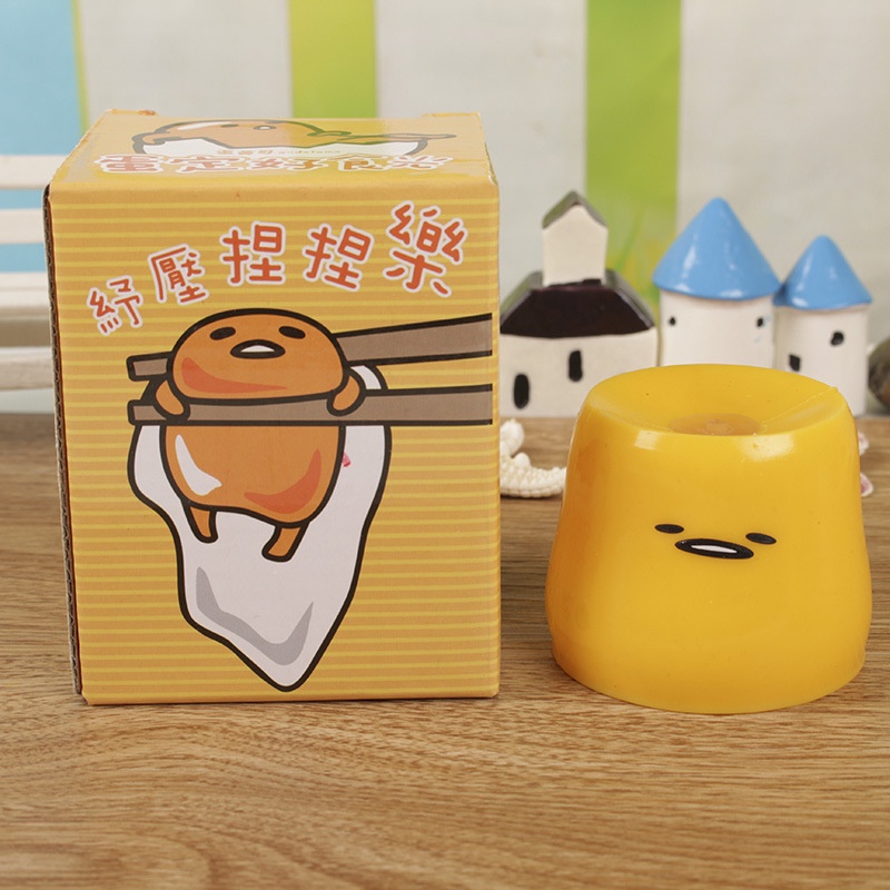 Đồ chơi Squishy Gudetama bánh Flan Mật Ong bóp vui giải tỏa căng thẳng mô phỏng giống thật mềm mịn