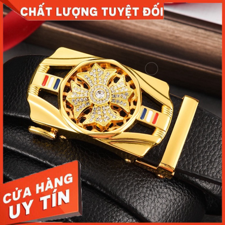 Thắt lưng nam, dây nịt nam cao cấp khóa tự động dây da bền bỉ bóng đẹp mặt thiết kế nam tính lịch lãm TLV89 - Hàng nhập
