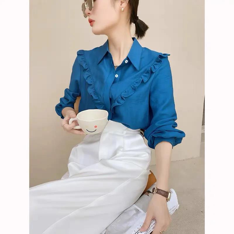Quần Dài Vải Lụa Satin Ống Rộng Lưng Cao Thời Trang Xuân Thu Cho Nữ