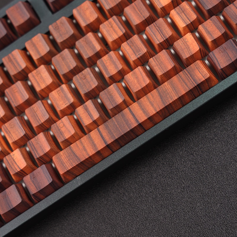Giả gỗ Gỗ Keycaps Hồ sơ Cherry Truyền ánh sáng PBT Nhuộm Bàn phím cơ phụ Keycap