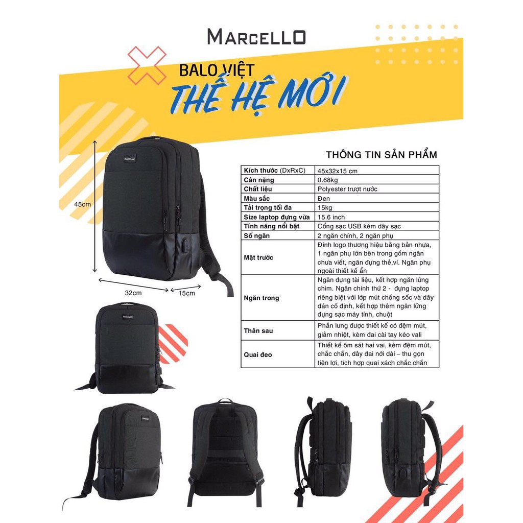 BALO ĐỰNG LAPTOP MARCELLO
