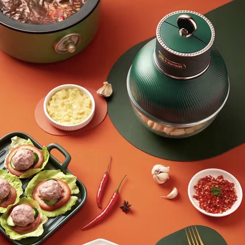 Máy xay thịt rau củ đa năng LITTLE PUMKIN màu xanh kiểu dáng cổ điển bảo hành 12 tháng