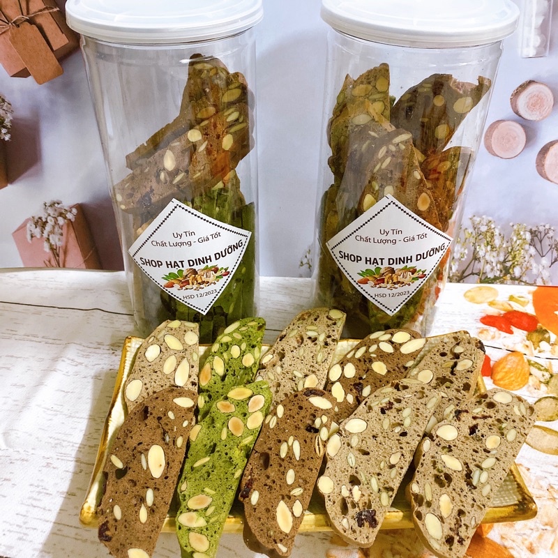 250G Bánh Biscotti nguyên cám mix 3 vị ăn kiêng