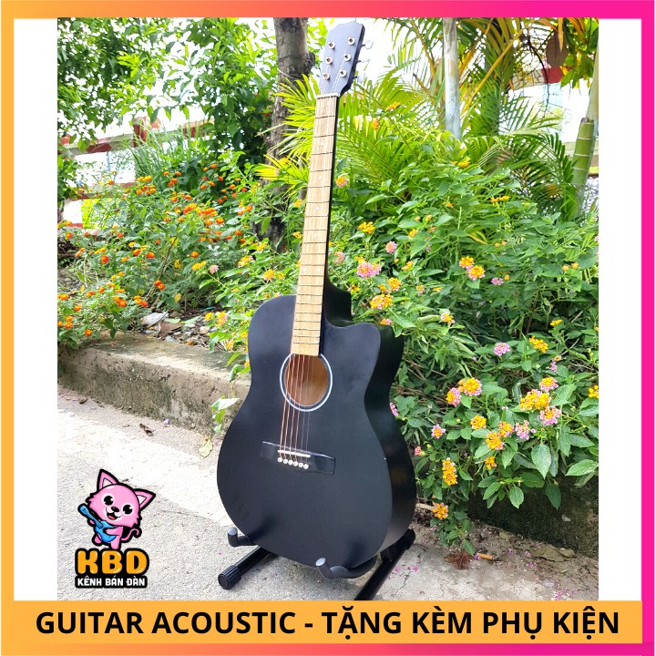 Đàn guitar acoustic tập chơi màu đen - TẶNG bao đàn và phụ kiện đàn