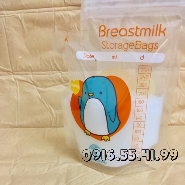 Hộp 50 túi trữ sữa Kichi 250ml tặng kèm bút ghi thông tin