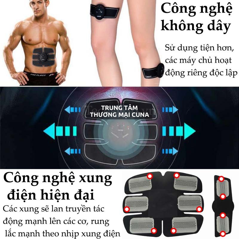 Máy Tập Gym Massage Đánh Tan Mỡ ⚡NHẬP MỸ⚡ Máy Rung Xung Điện Massage Giảm Mỡ Săn Cơ Thon Gọn Bụng Eo Đùi Bắp Chân SIXPAD