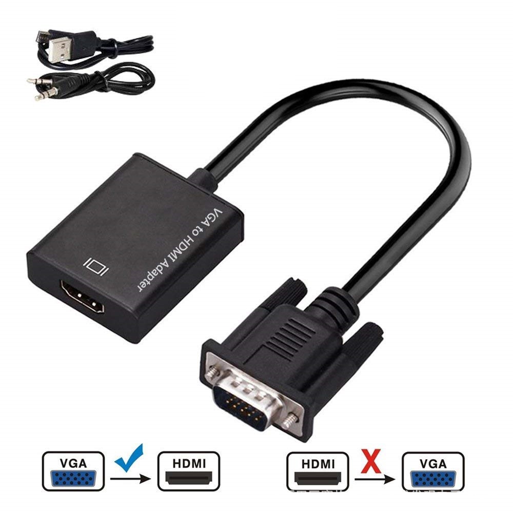 Bộ Chuyển Đổi Vga Sang HDMI (Đầu Cắm Cái) Cho Máy Tính/Laptop/PC/Màn Hình/HDMI Với Cáp Âm Thanh Và Cáp Âm Thanh