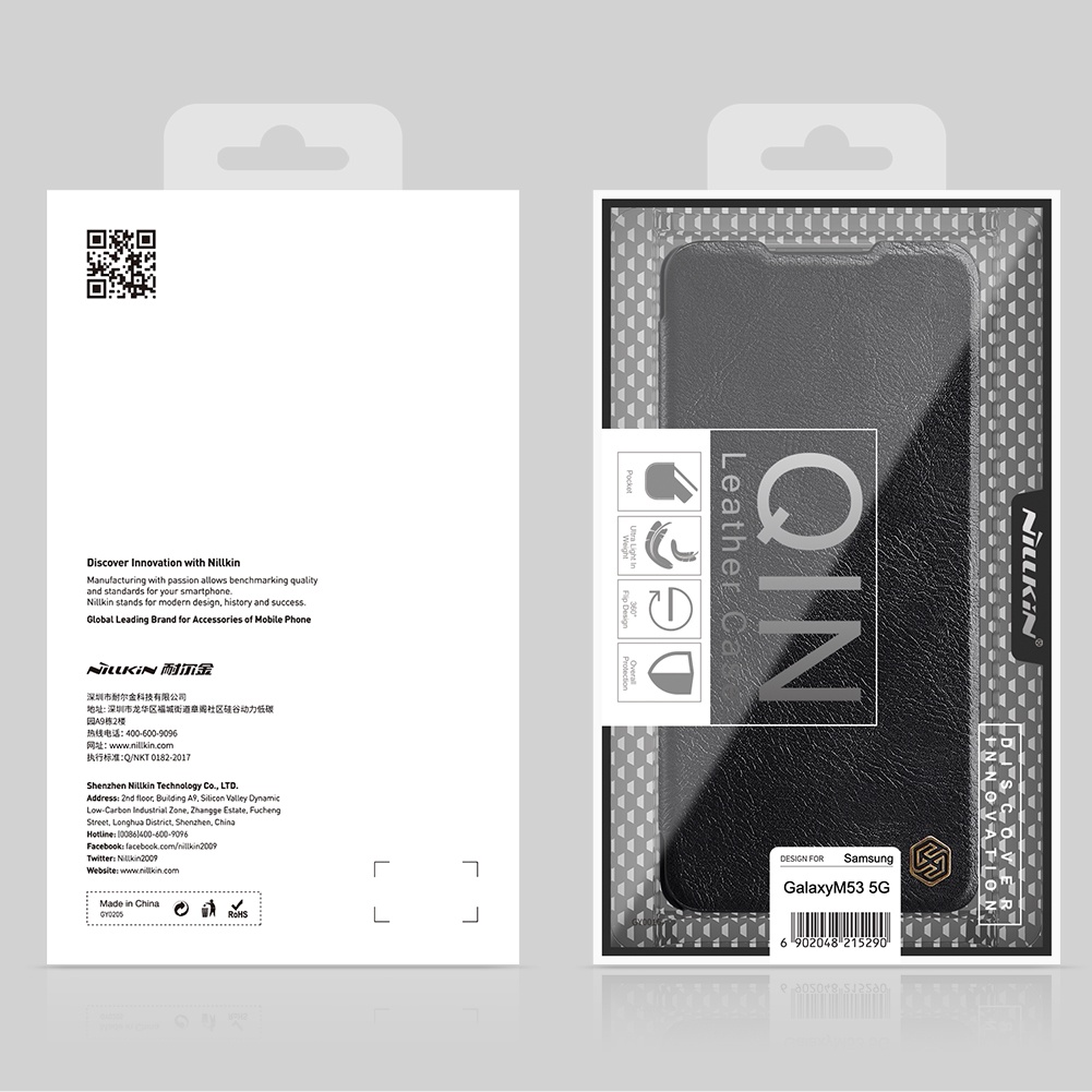 Bao da điện thoại nắp lật Nillkin có giá đỡ cho Samsung Galaxy M53 5g