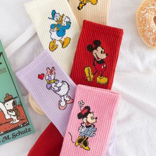 Đôi Tất Cotton In Hình Chuột Mickey / Minnie Đáng Yêu
