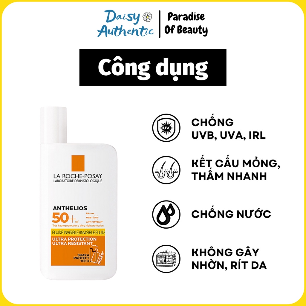 Kem Chống Nắng La Roche-Posay Anthelios FLUIDE INVISIBLE SPF50+ Thế Hệ Mới