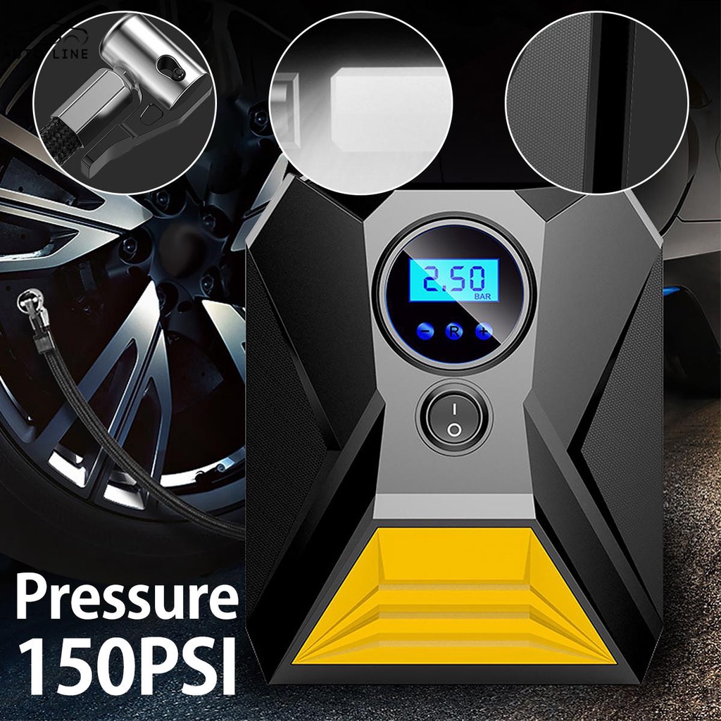 Máy Bơm Lốp Xe Ô Tô 150PSI Mini Có 3 Vòi Hiển Thị Kỹ Thuật Số SHOPCYC3525