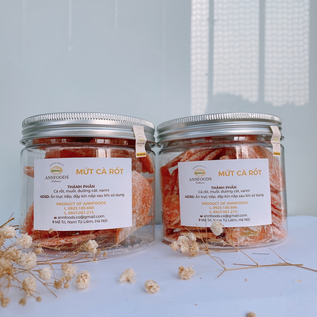 Mứt Cà Rốt Sấy Khô Mứt Cà Rốt Dẻo Siêu Thơm Ngon Nhà Làm Không Chất Bảo Quản - Annfoods