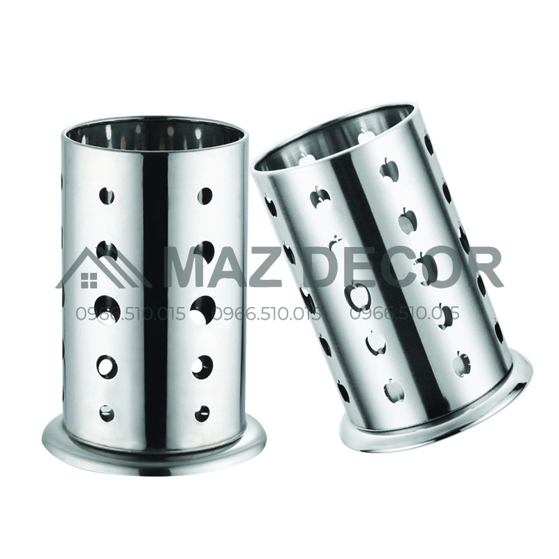 Ống Lọ Cắm Đũa thìa muỗng tròn Inox 304 có đế dày dặn đẹp/Cắm đồ dụng cụ pha chế