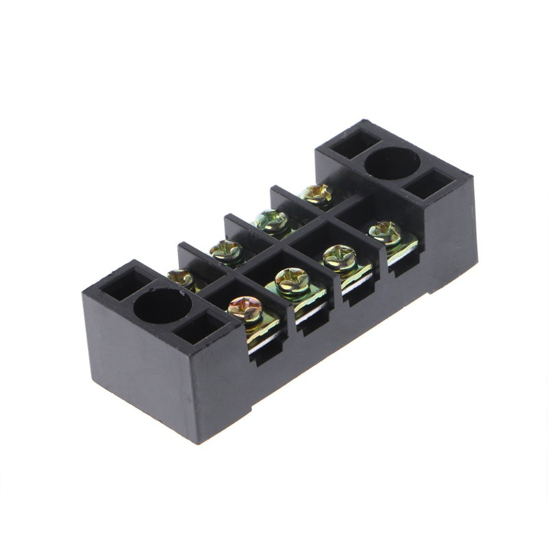Khối Đầu Cuối Hai Hàng 4 Vị Trí Ốc Vặn Có Nắp Đậy 600v 15a