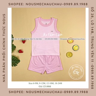 Bộ ba lỗ petit kẻ hồng nhạt trắng nous