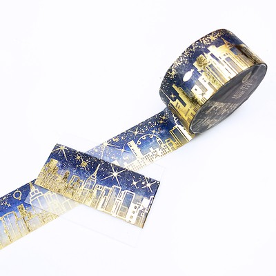 Washi tape nhũ thành phố sao