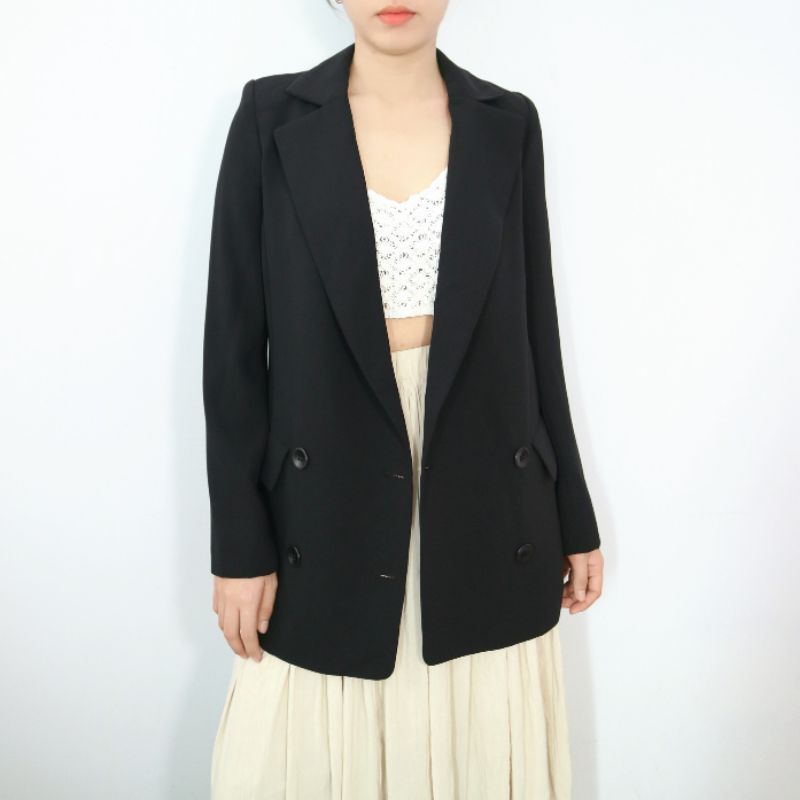 Áo blazer đen