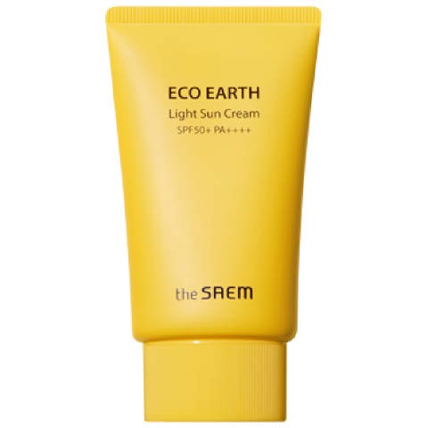 (Màu vàng) Kem Chống Nắng Cho Da Nhạy Cảm The Saem Eco Earth Power Light Sun Cream SPF 50+ PA+++ về hàng SALE (Có bill)