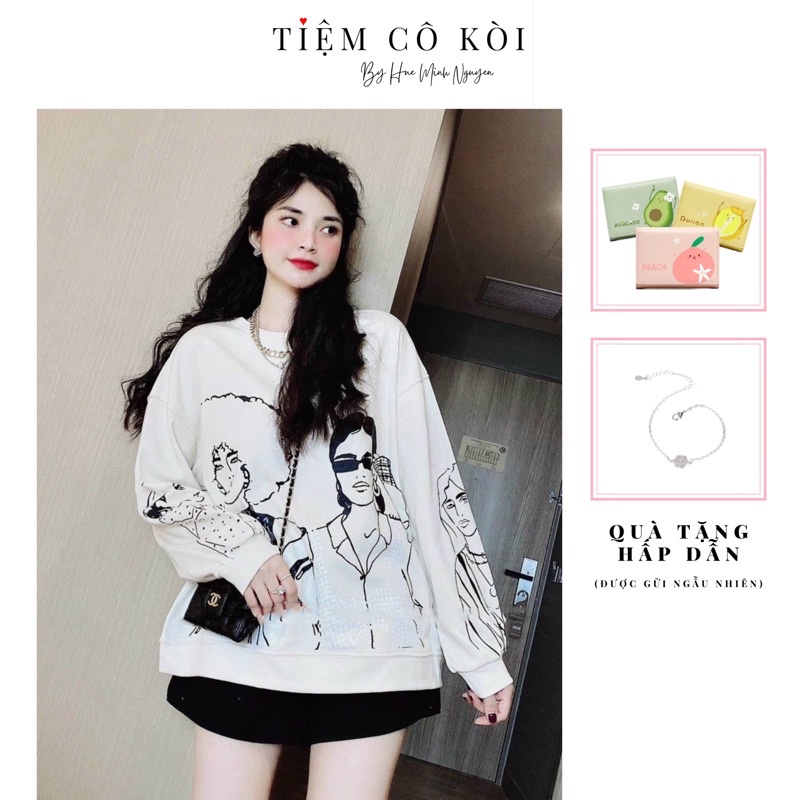 Áo nỉ oversize trắng áo hoodie nữ hình cô gái xinh xắn tiemcokoi | BigBuy360 - bigbuy360.vn
