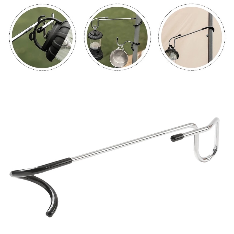 Móc Treo Cọc Lều Bằng Thép Không Gỉ Màu Đen Chống Trượt Tiện Dụng