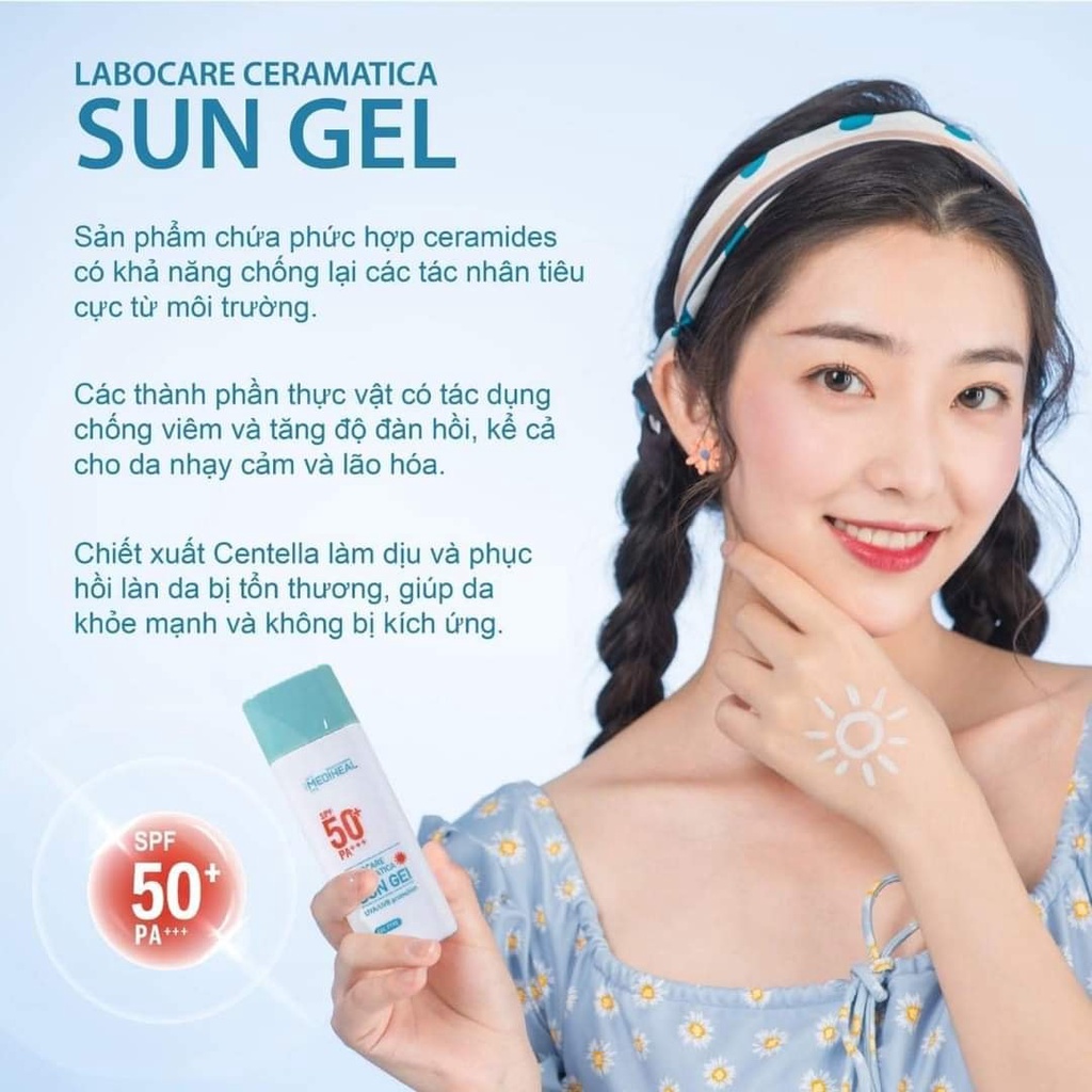 Gel chống nắng làm dịu da kích ứng Mediheal Labocare Ceramatia SPF 50+ / PA+++ fullsize 50ml