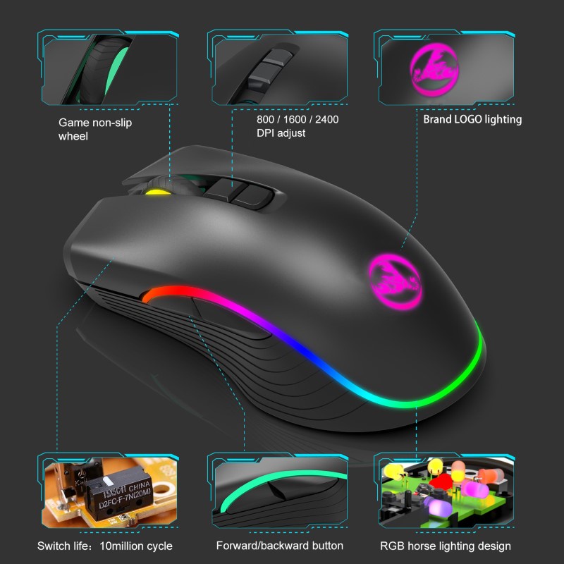 Chuột Không Dây Pin sạc T26 Gaming Mouse Type C