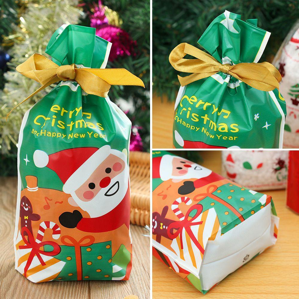 Bộ 50 Túi Đựng Kẹo Họa Tiết Ông Già Noel Dùng Trang Trí Giáng Sinh