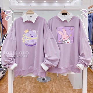 Áo sweater nỉ thỏ vũ trụ