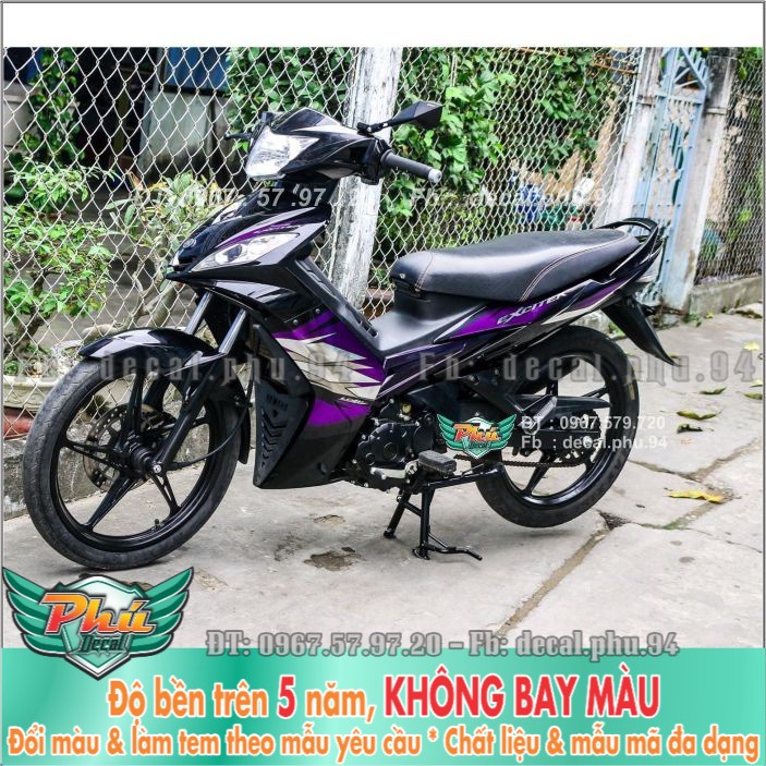 Tem rời Exciter 135 2006 Tím đen bạc Crom (H) -1