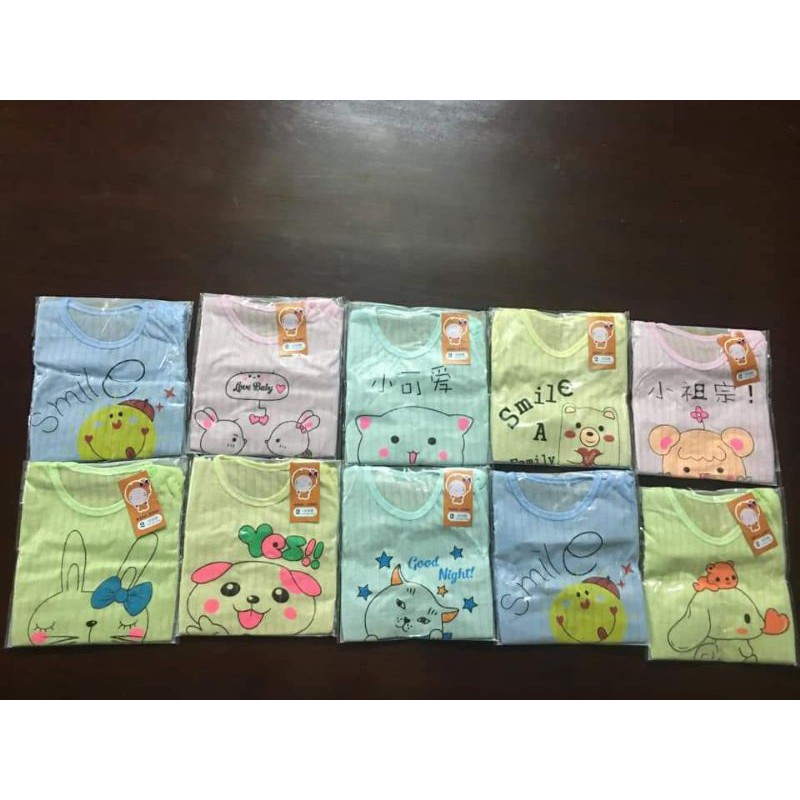 Bộ cotton giấy màu cộc tay cài vai nhiều mẫu cho bé