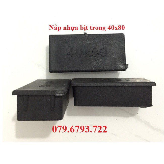 Bộ 10 cái nắp chụp nhựa chữ nhật 40x80_bịt trong chân bàn ghế, nút chân chống xước, bịt trong chân ống sắt, nút nhựa