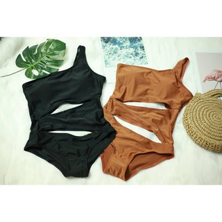 Bikini - Bộ bơi 1 mảnh nâu/đen