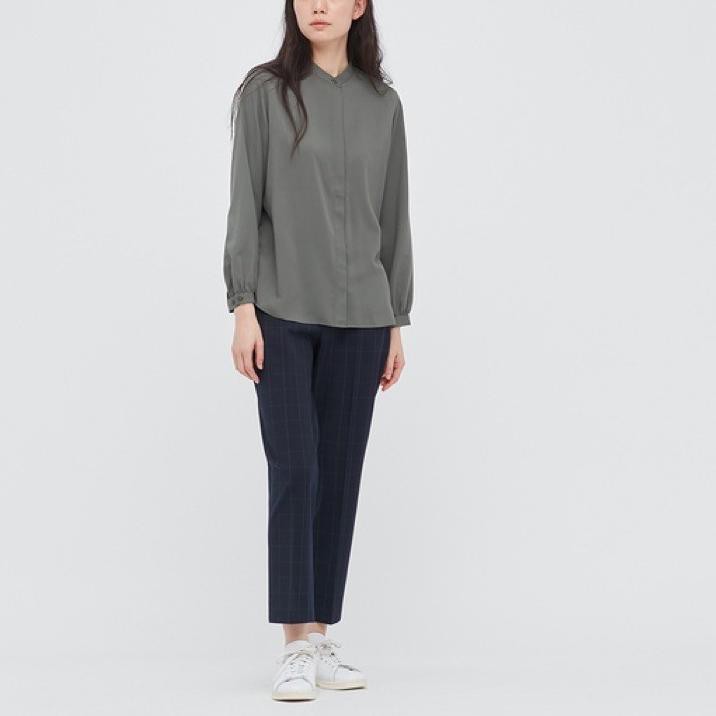 Áo Sơ Mi Tay Dài Có Cổ. R614 Uniqlo (Dải Băng 439943.s)