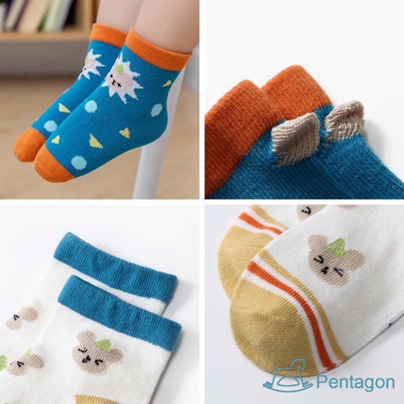 Set 5 Đôi Vớ Họa Tiết Hoạt Hình Dễ Thương Cho Các Bé