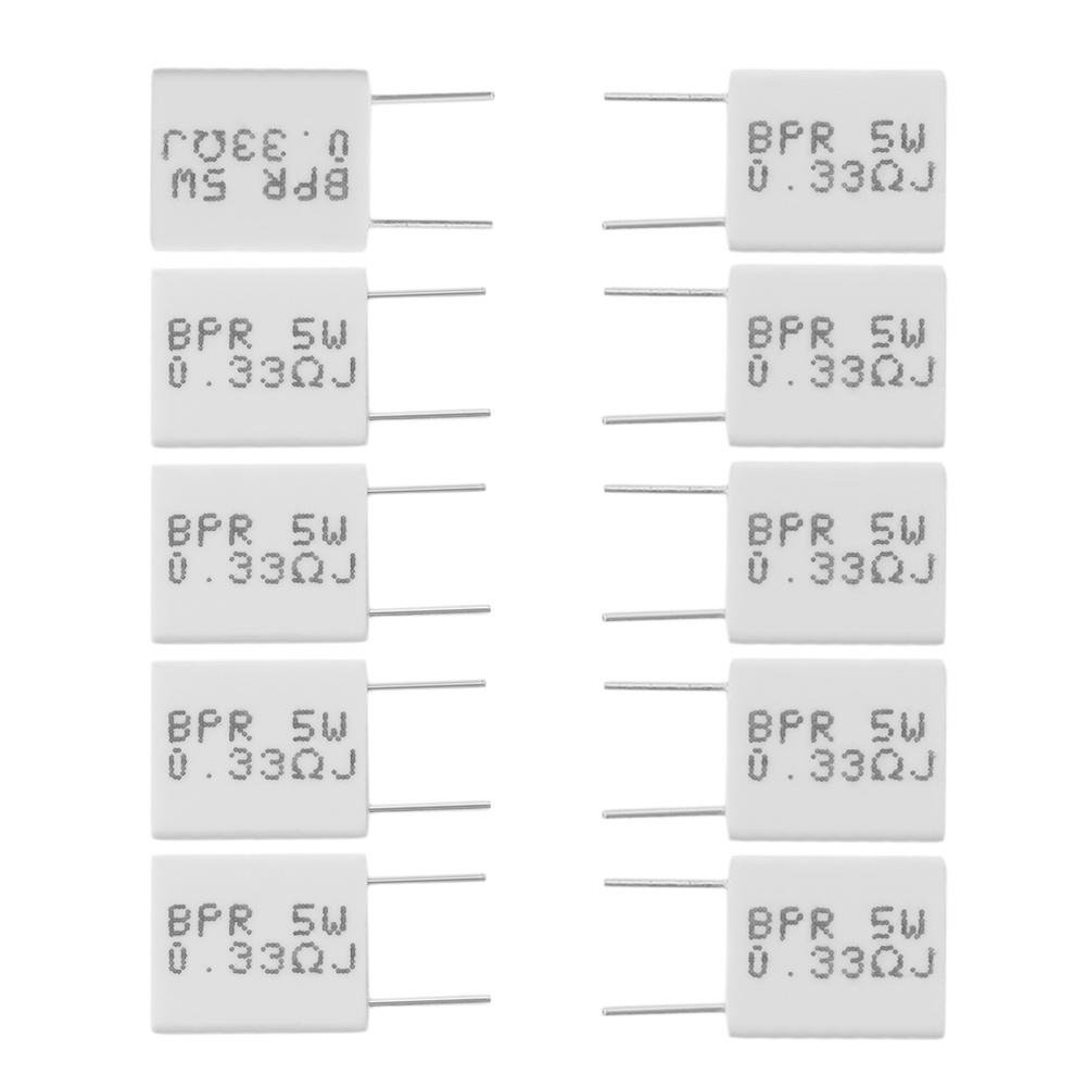 10 Điện Trở Xi Măng Không Cảm Ứng 0.33R 5 Cho Điện Trở BPR 0.33R 0.33Ohm