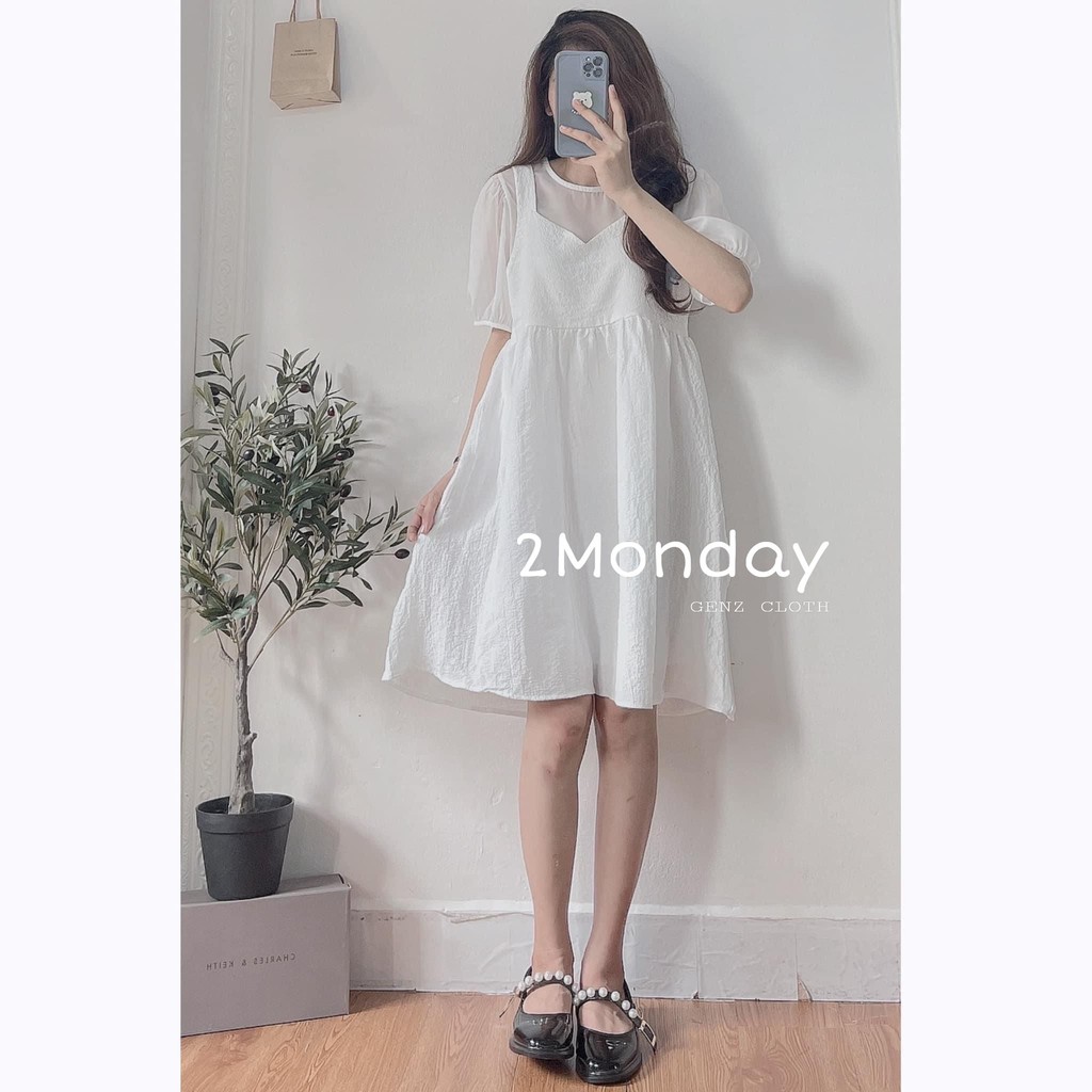 [Ảnh thật/video] Set yếm kèm áo trắng xinh tiểu thư váy xinh | BigBuy360 - bigbuy360.vn