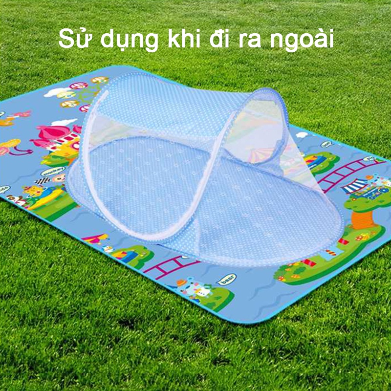 [HCM]nệmngủ,Lưới chống muỗi màu xanh có thể gập lại cho bé với đệm và gối du lịch Giường đơn nhanh cho bé gấp nệm