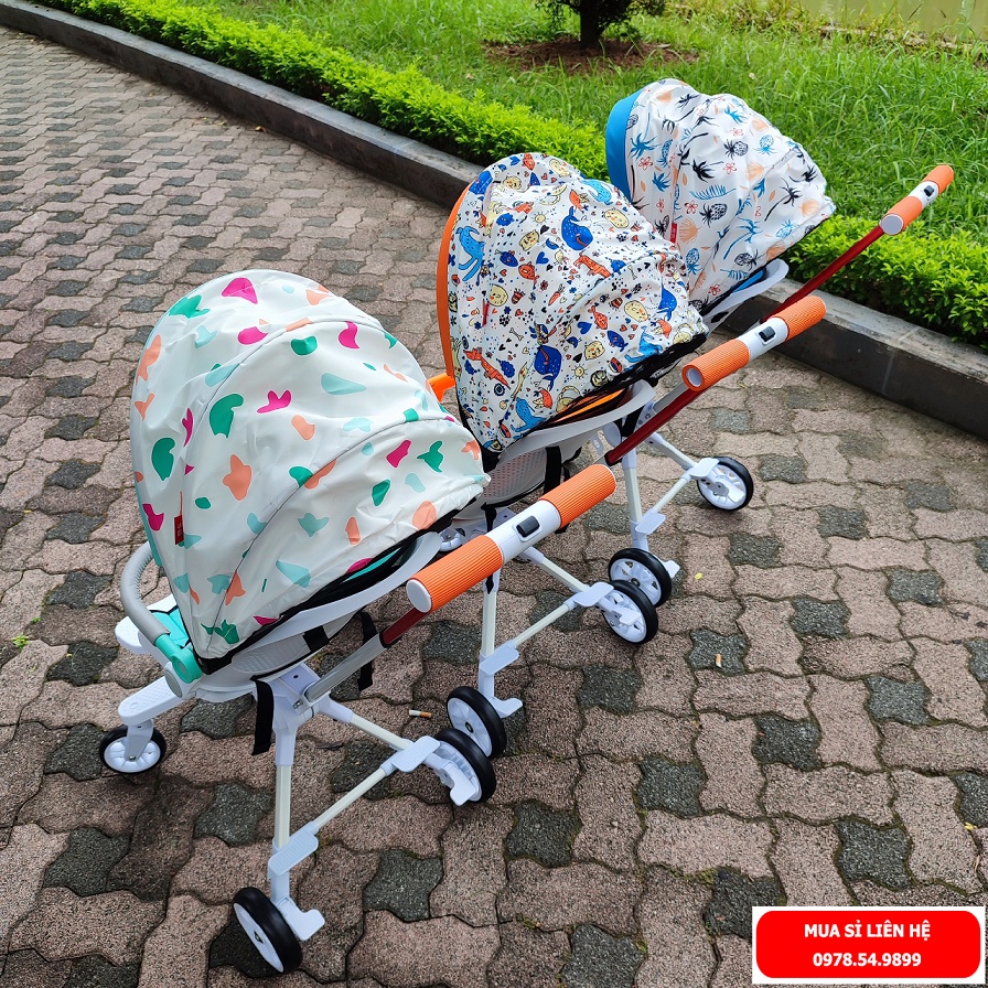 Xe đẩy cho bé, Xe đẩy gấp gọn cho bé đi du lịch ngả 3 tư thế X9